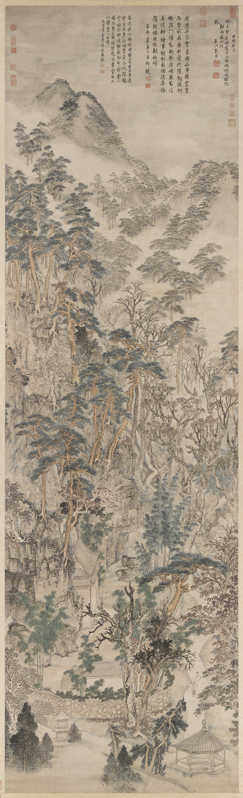 明張宏棲霞山圖軸
