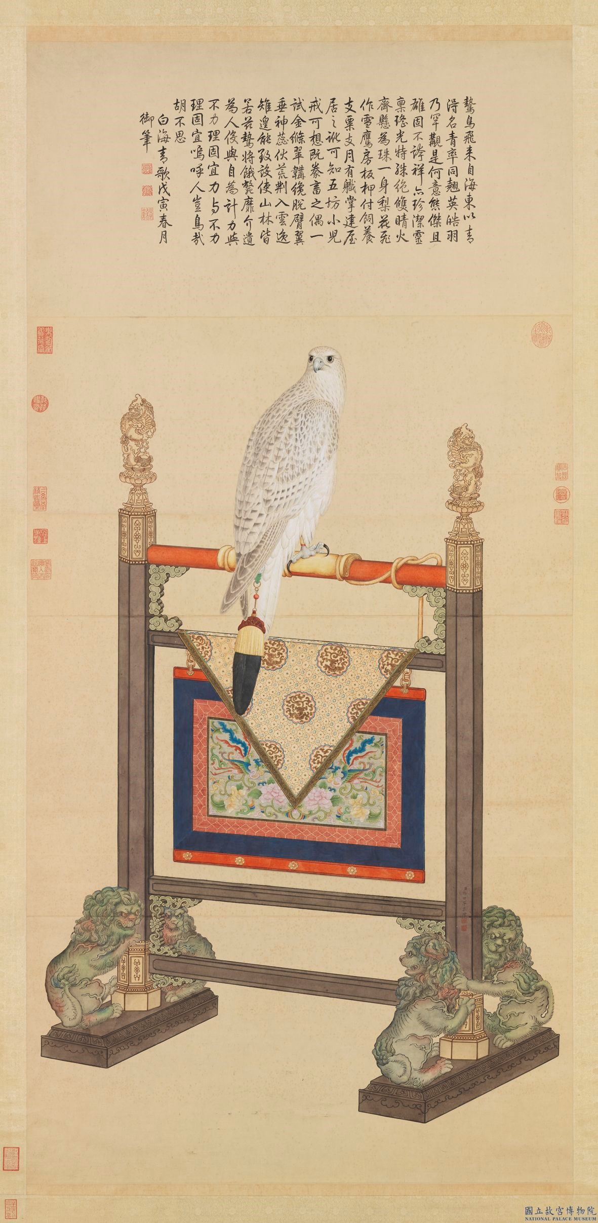 清郎世寧畫白海青